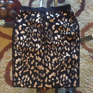 Ann Taylor Metallic gold and black skirt 0P
